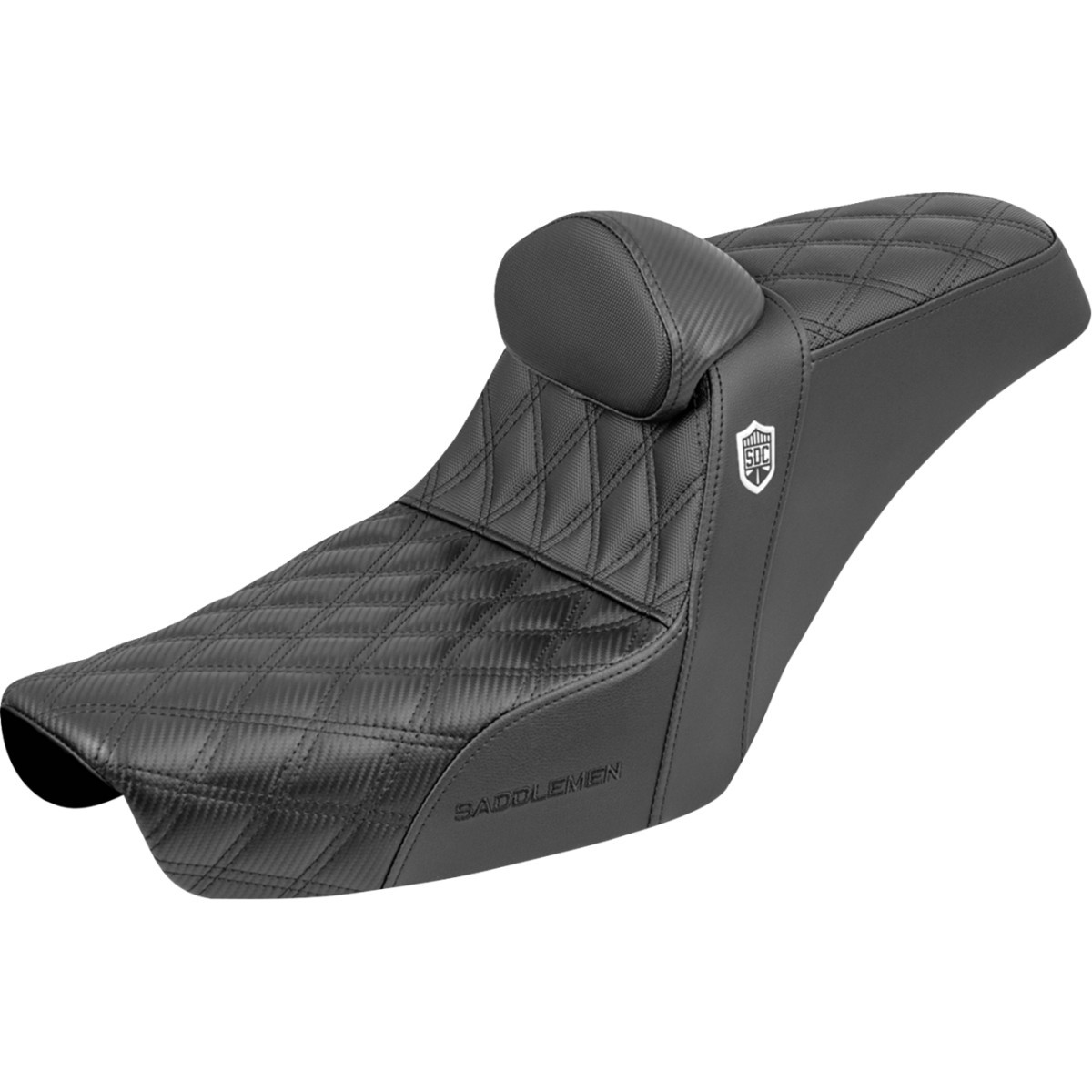 Saddlemen #SC89604DB0 - Step-Up Seat - Gripper - Black - with Backrest - FXD '96-'03