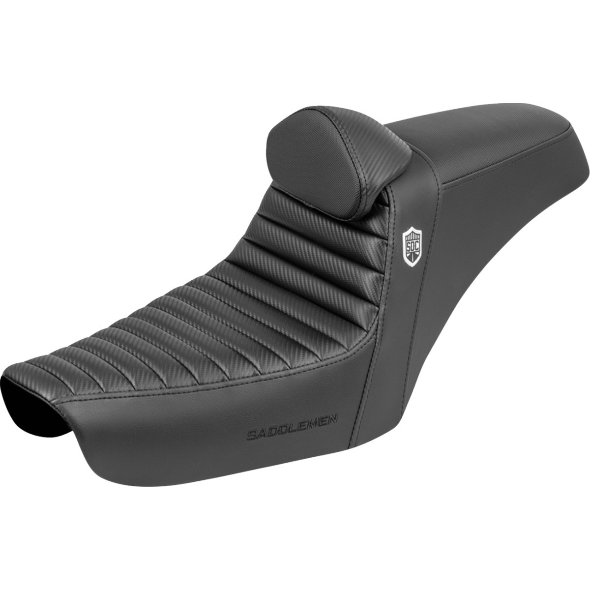 Saddlemen #SC89604TB - Step-Up Seat - Gripper - Black - with Backrest - FXD '96-'03