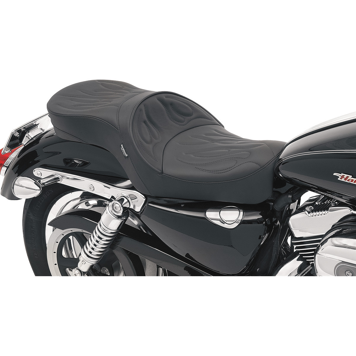 Drag Specialties Seats - Low Profile Seat - Flame Stitched - XL '04-'22