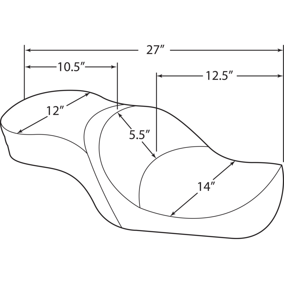 Drag Specialties Seats - Low-Profile Touring Seat - Wide - Pillow - XL '04-'22