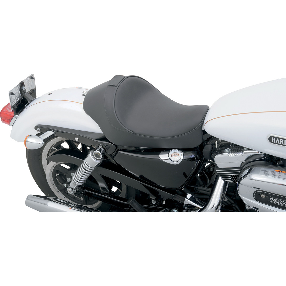 Drag Specialties Seats - Solo Seat - Smooth - Driver Backrest - XL '04-'22
