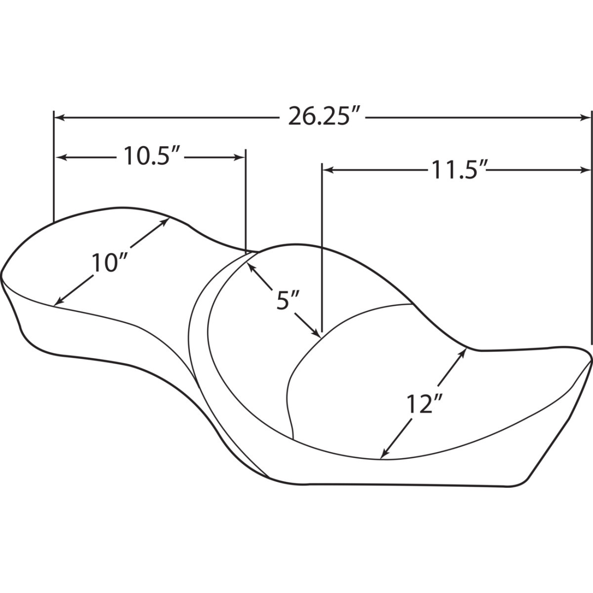 Drag Specialties Seats - Double Bucket Seat - Mild Stitch - XL '10-'22