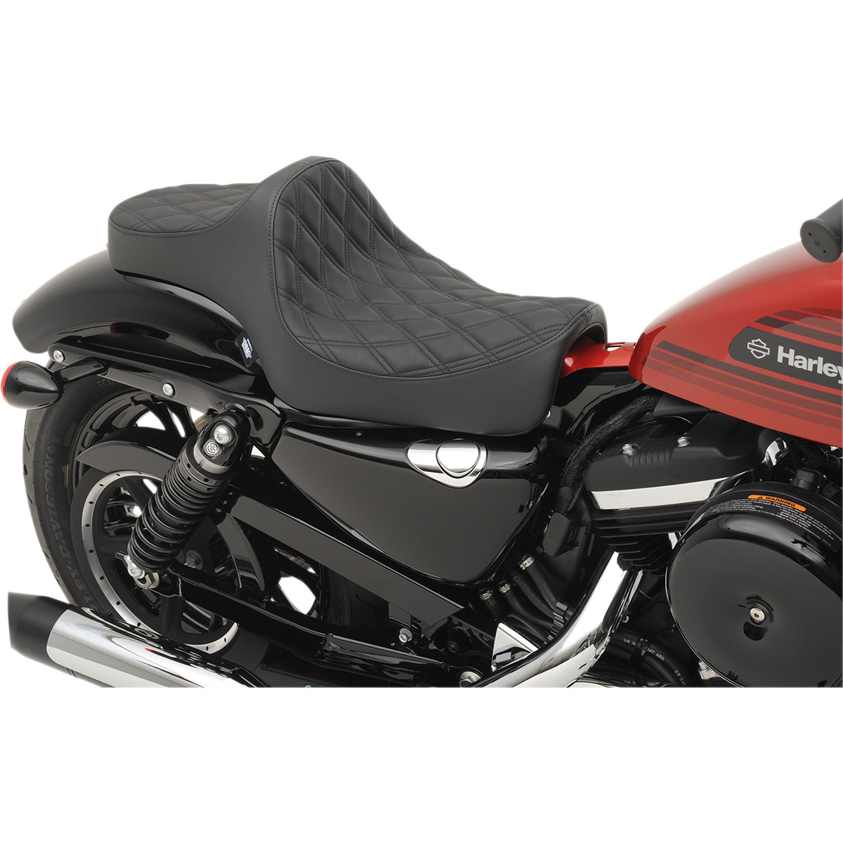 Drag Specialties Seats - Predator III Seat - Double Diamond - Black Stitching - 'XL 04-'22
