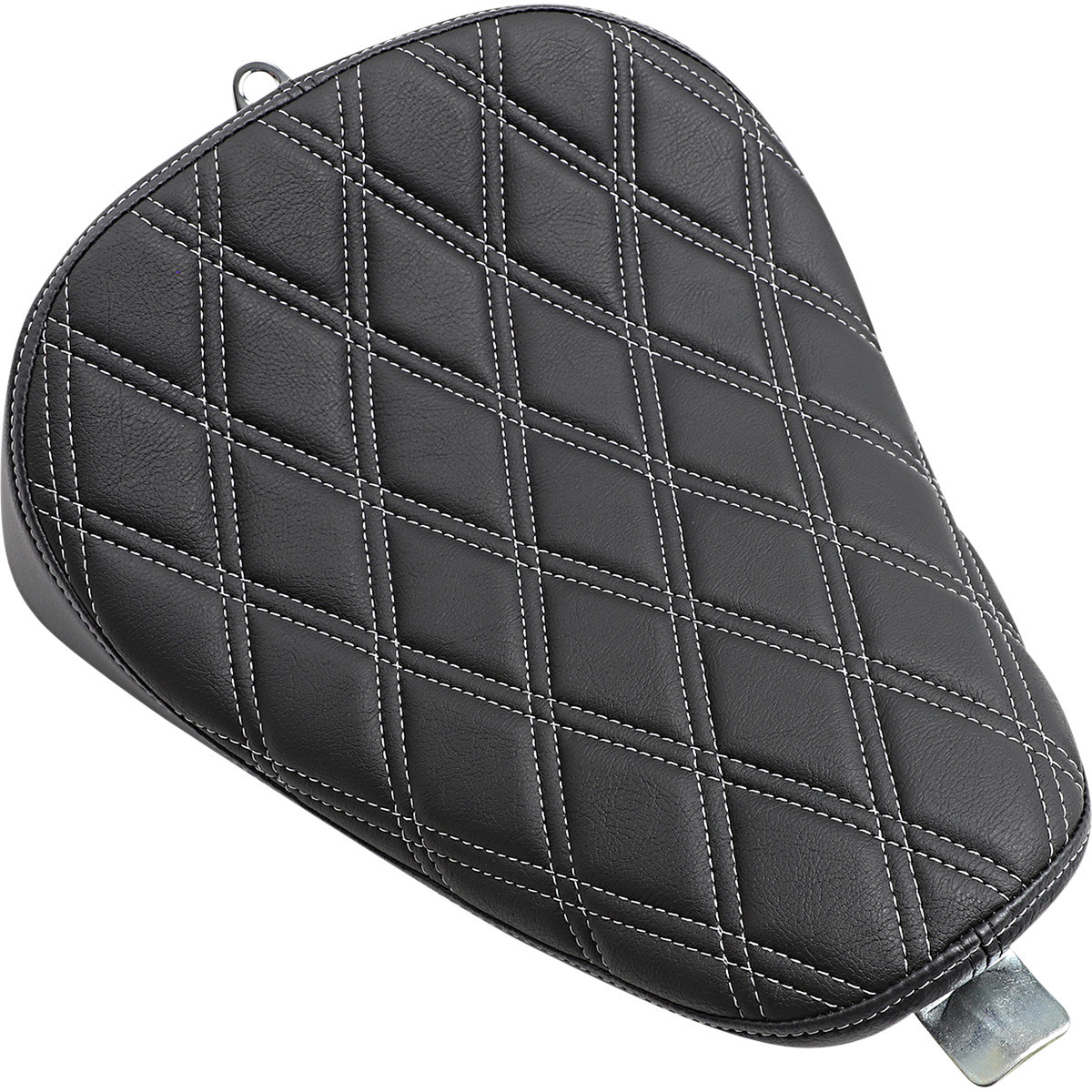 Drag Specialties Seats - Bobber Solo Seat - Double Diamond - Silver Stitch - '10-'22 XL