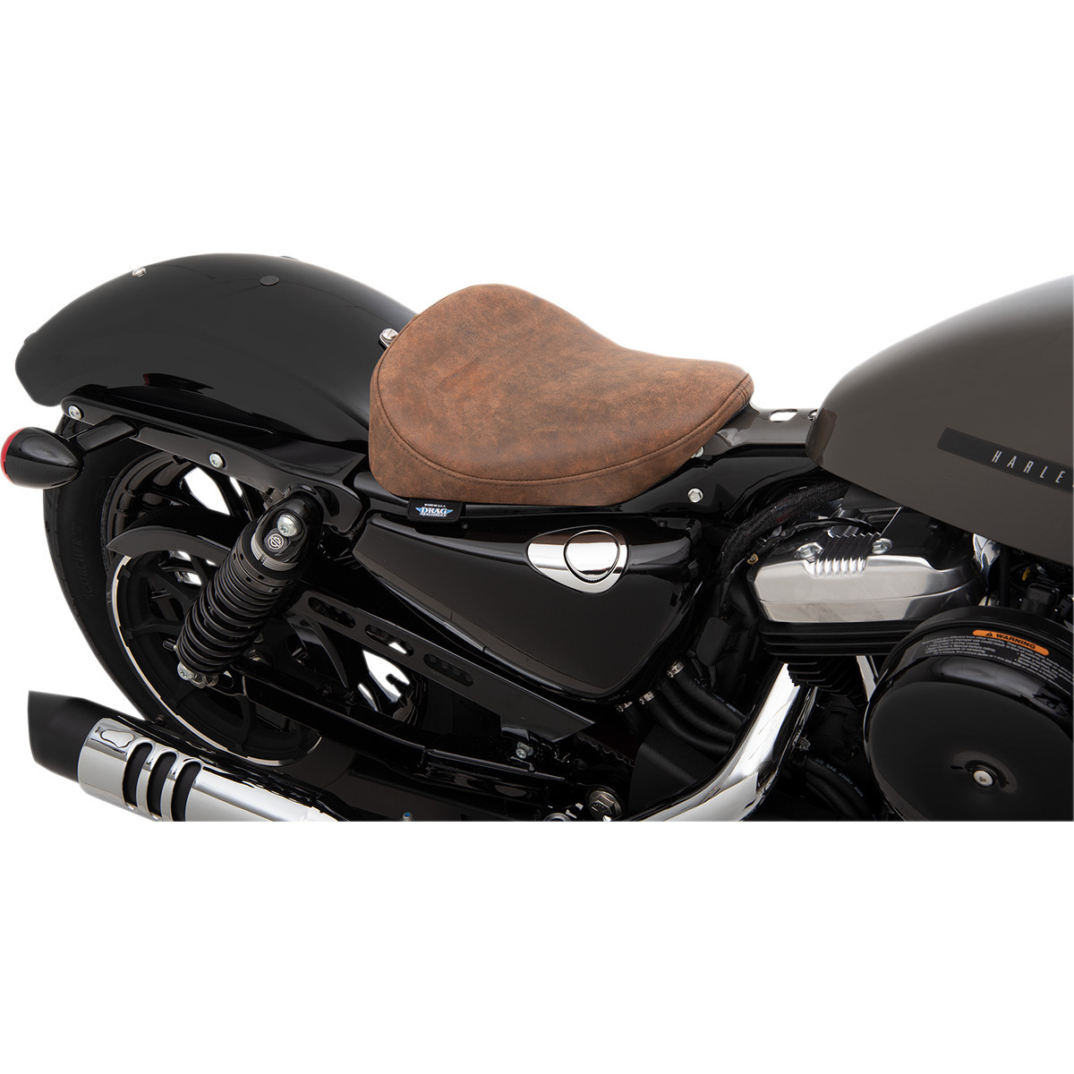Drag Specialties Seats - Bobber Solo Seat - Brown - Distressed - XL '10-'22