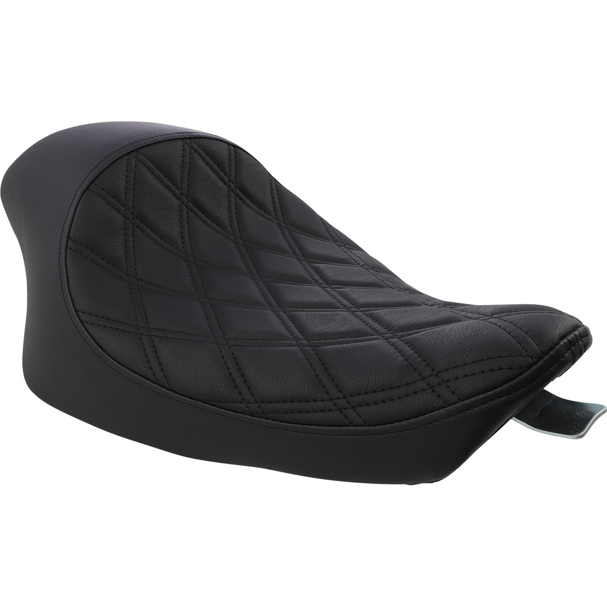 Drag Specialties Seats - 3/4 Solo Seat - Double Diamond - Black w/ Black Stitching - XL '04-'22