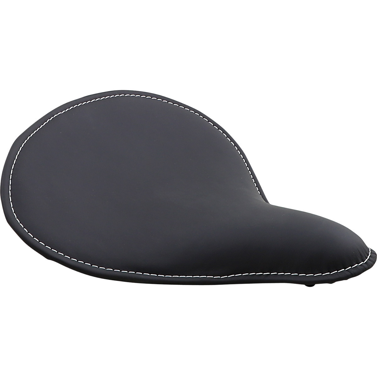 Drag Specialties Seats - Spring Solo Seat - Large - Low-Profile - Black w/ White Perimeter Stitch