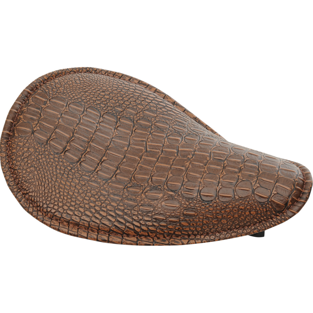 Drag Specialties Seats - Seat - Spring Solo - Low-Profile - Small - Faux Alligator/Brown Stitching
