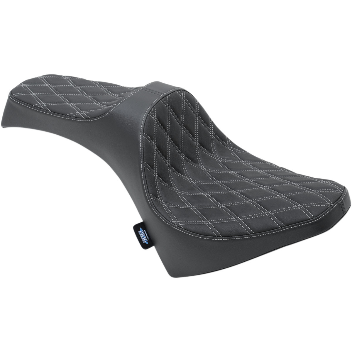 Drag Specialties Seats - Predator III Seat - Double Diamond - Silver Stitching - Scout '15-'22