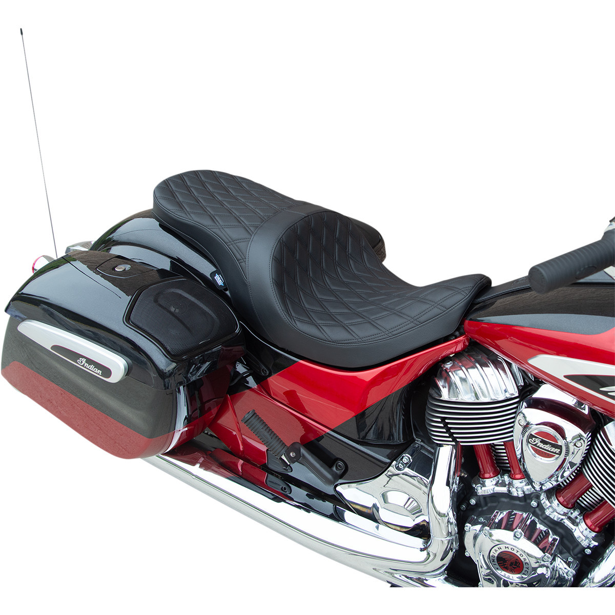 Drag Specialties Seats - Low Profile Touring Seat - Black - Smooth - Vinyl - Indian '14-'22