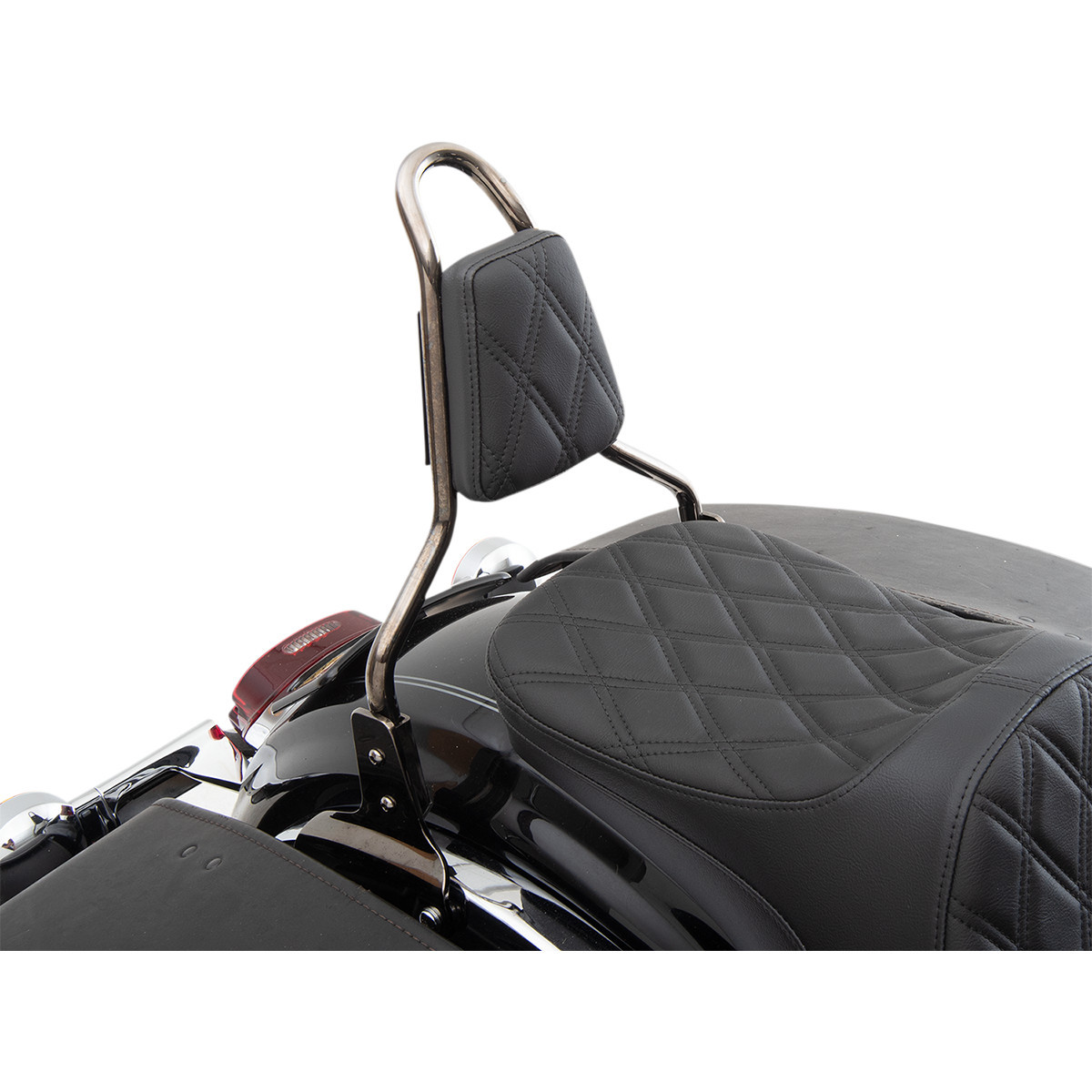 Drag Specialties Seats - Tapered Backrest Pad - Double Diamond - Black Stitch