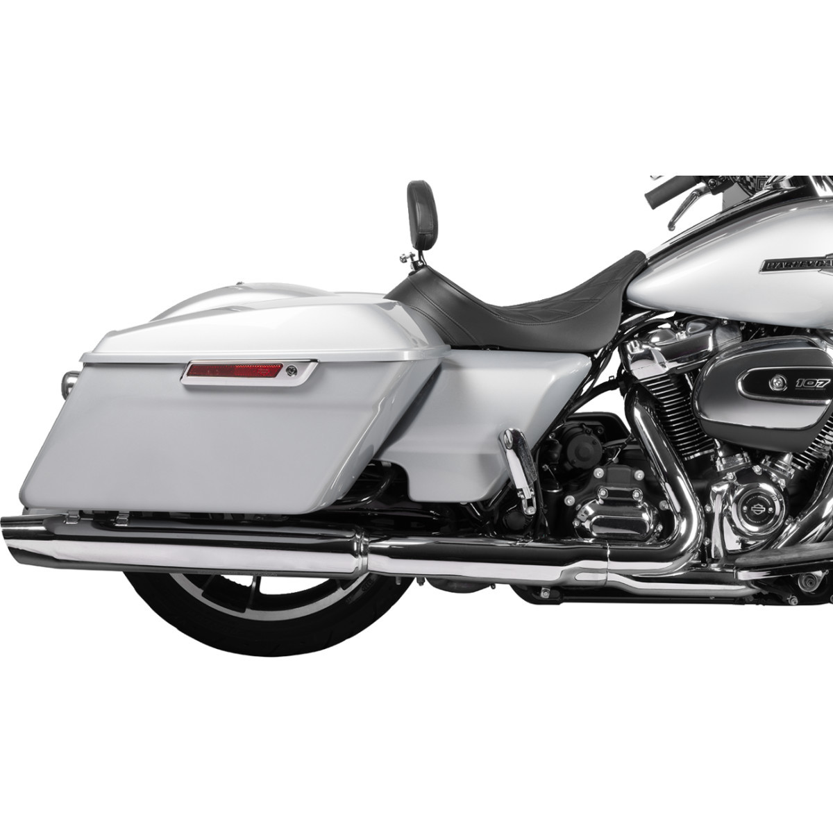Drag Specialties Seats - EZ Glide II Backrest - Small - Vinyl - Double Diamond Black Stitch