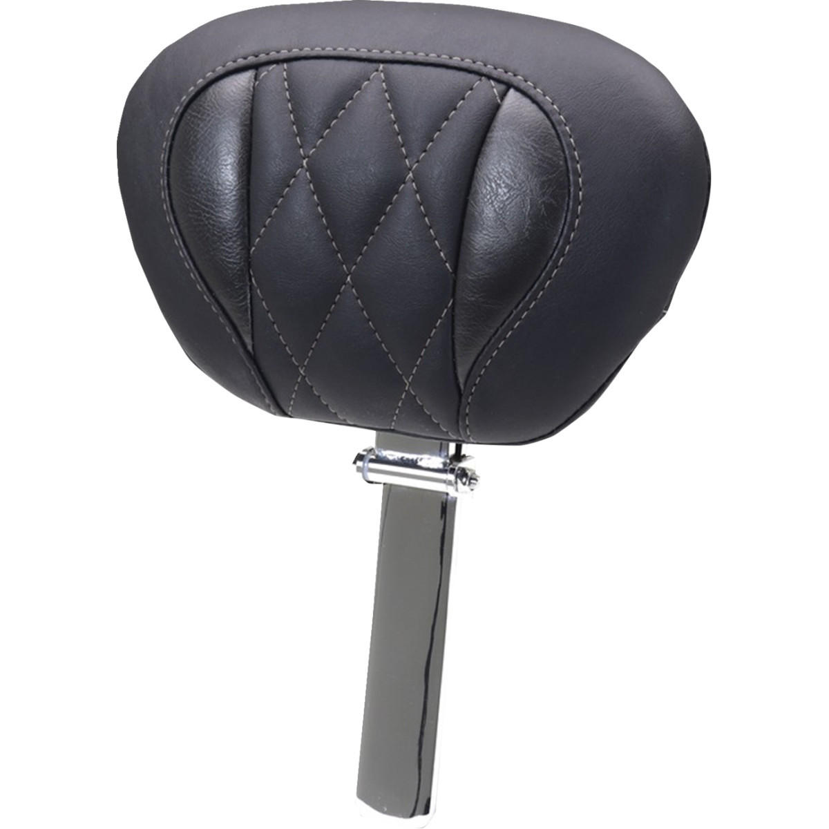 Mustang #89460GM - Deluxe Driver Backrest - Diamond - Gunmetal Stitching - FLT/FLH '23-'25
