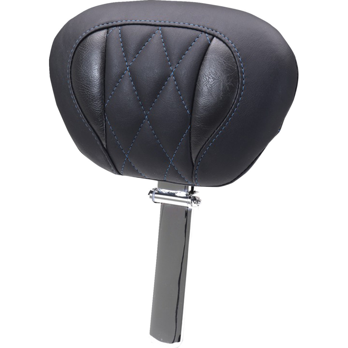 Mustang #89460SB - Deluxe Driver Backrest - Diamond - Sky Blue Stitching - FLT/FLH '23-'25