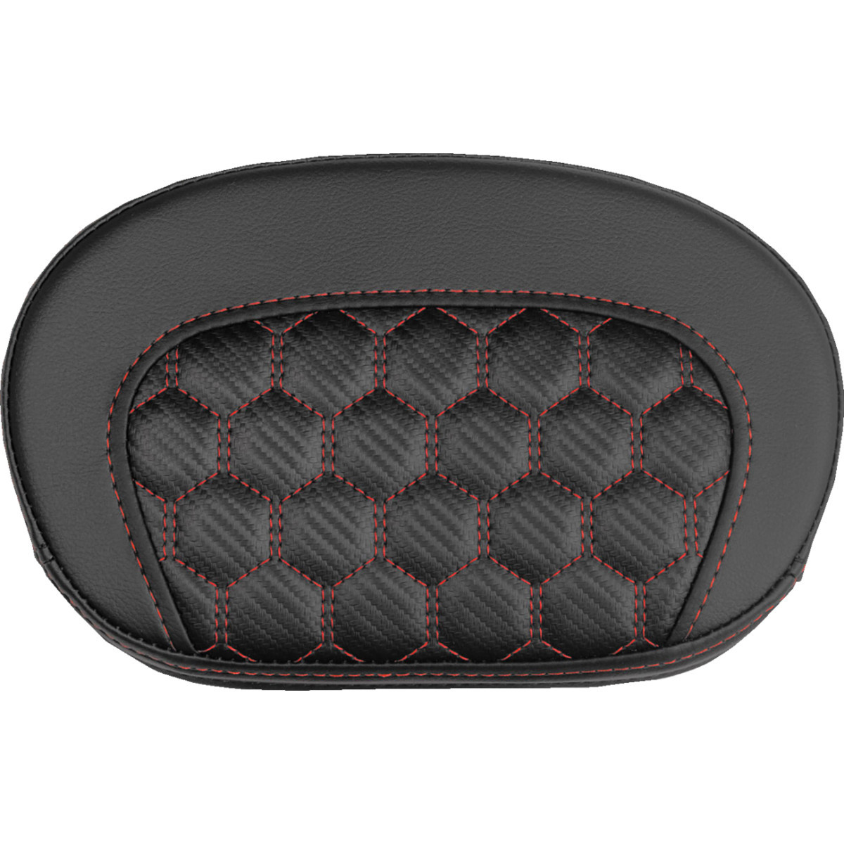 Saddlemen #061019004 - Mini Contour Sissy Bar Pad - Honeycomb - Red Stitch