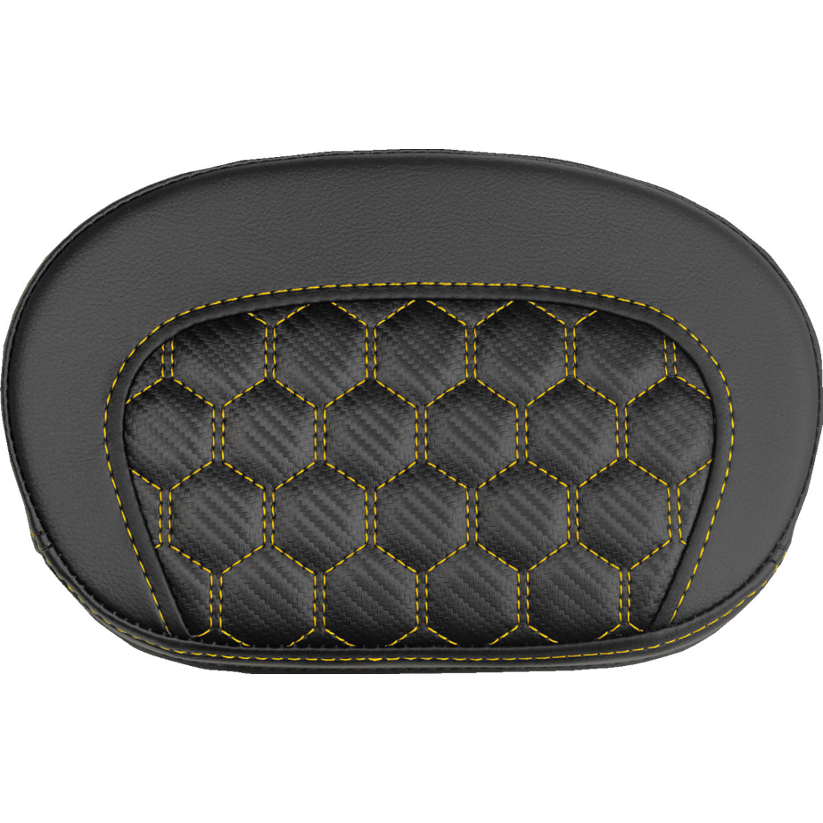 Saddlemen #061019007 - Mini Contour Sissy Bar Pad - Honeycomb - Gold Stitch