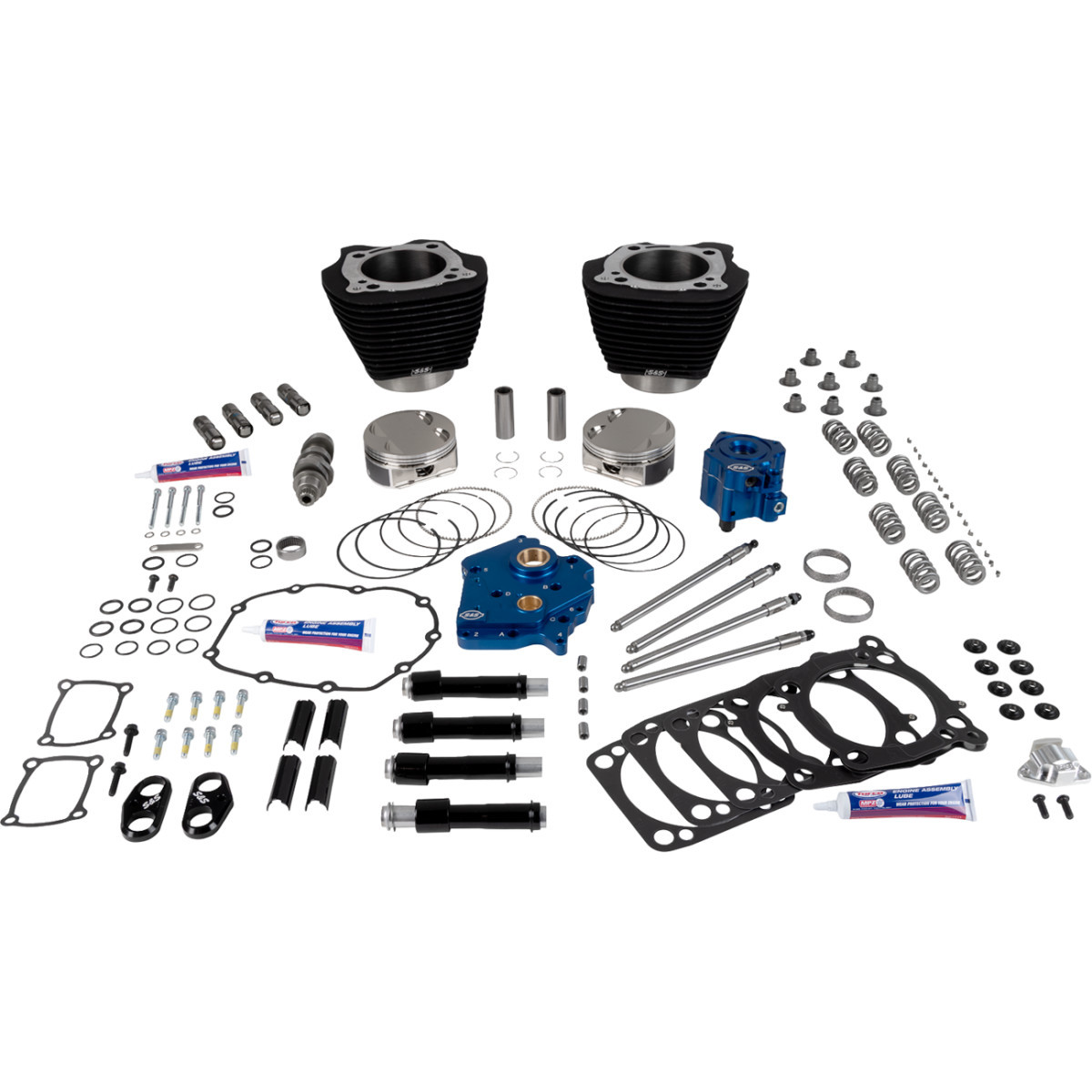 S&S Cycle #310-1394 - 129" Power Package - HPT496 - Chain Drive - Oil Cooled - Black w/o Highlights - 107" M8