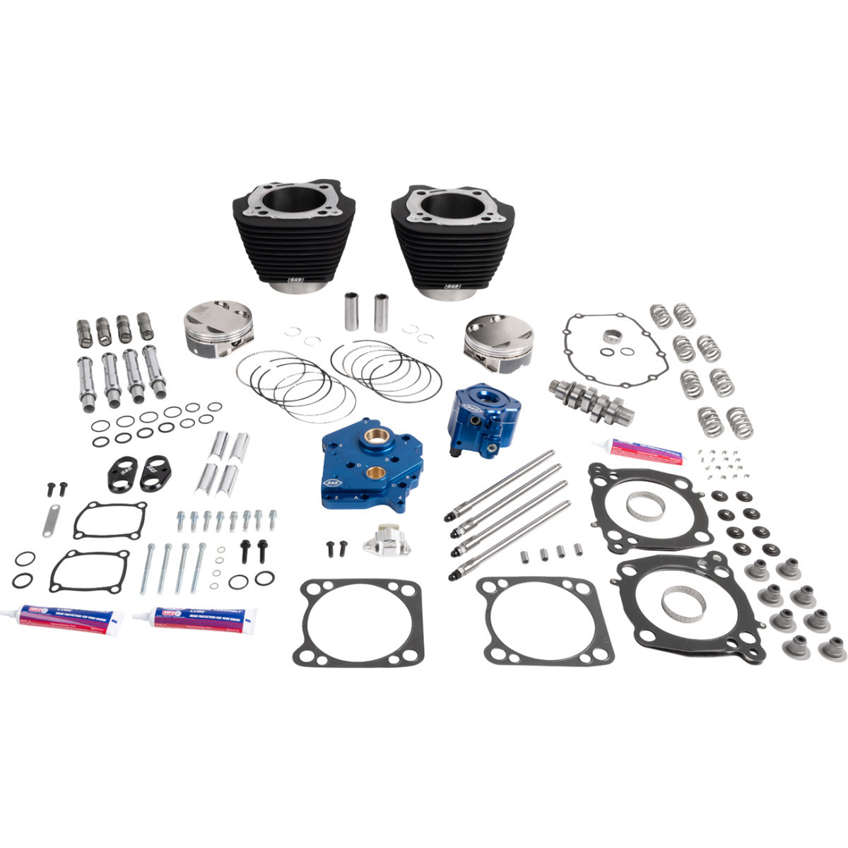 S&S Cycle #310-1389A - Power Package - Oil Cooled - 496 Chain Drive - Wrinkle Black w/o Highlight - M8