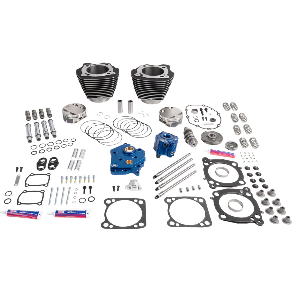 S&S Cycle #310-1390A - Power Package - Oil Cooled - 496 Chain Drive - Wrinkle Black w/Highlight - M8