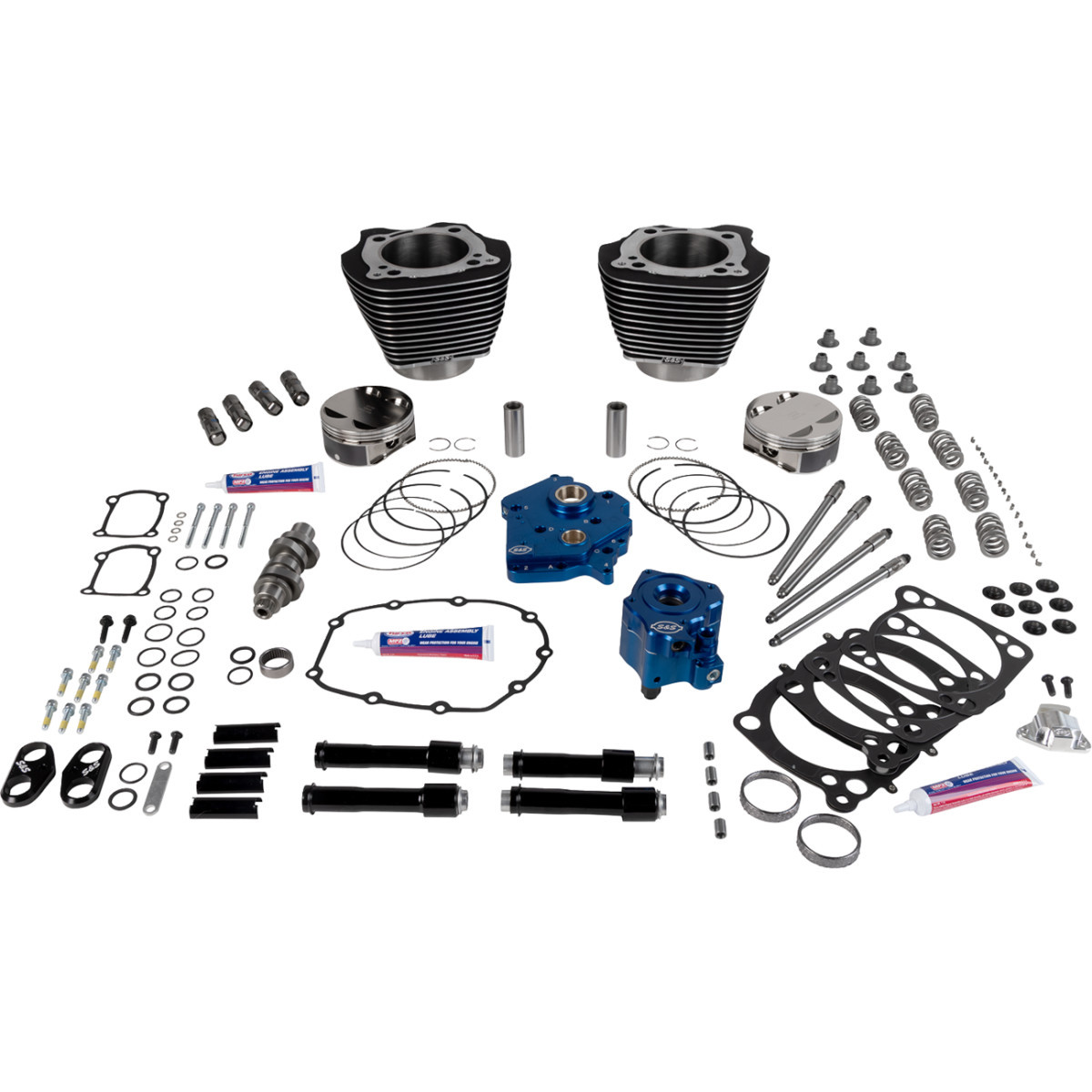 S&S Cycle #310-1395A - Power Pack - Oil Cooled - 496 Chain Drive - Wrinkle Black w/Highlight - M8