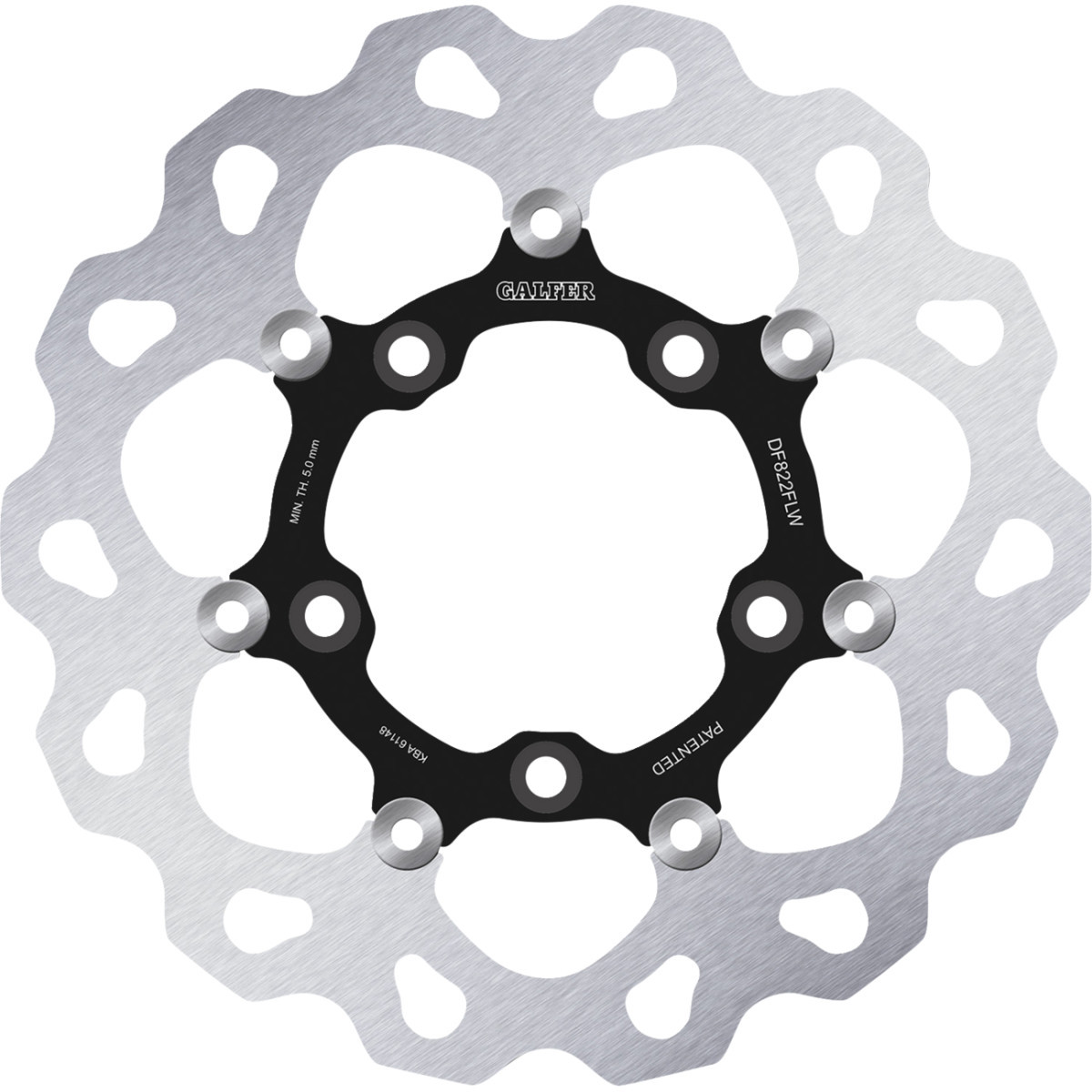 Galfer #DF822FLW - Brake Rotor - Rear - Black Carrier