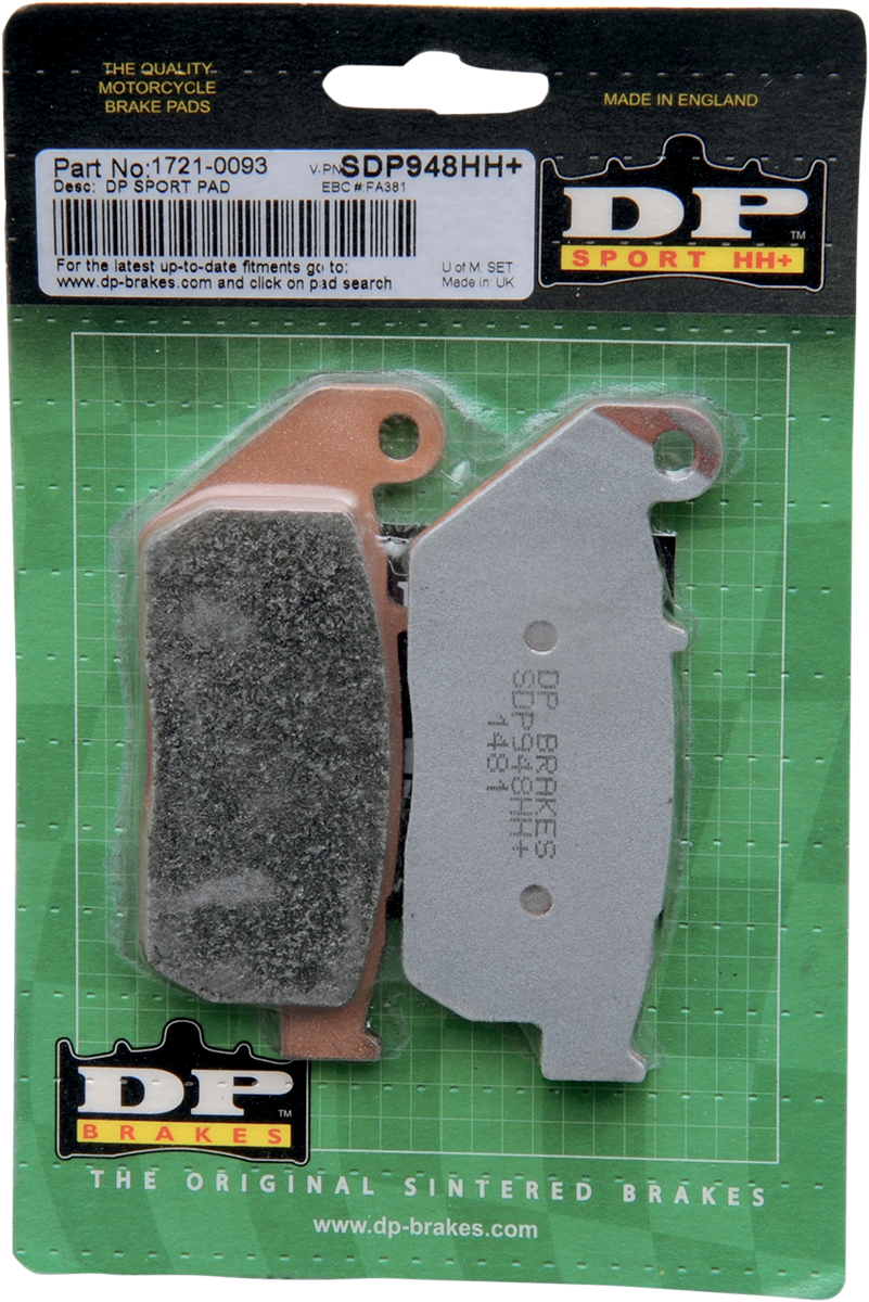 DP Brakes #SDP948HH - Sintered Metal Brake Pads - Sportster