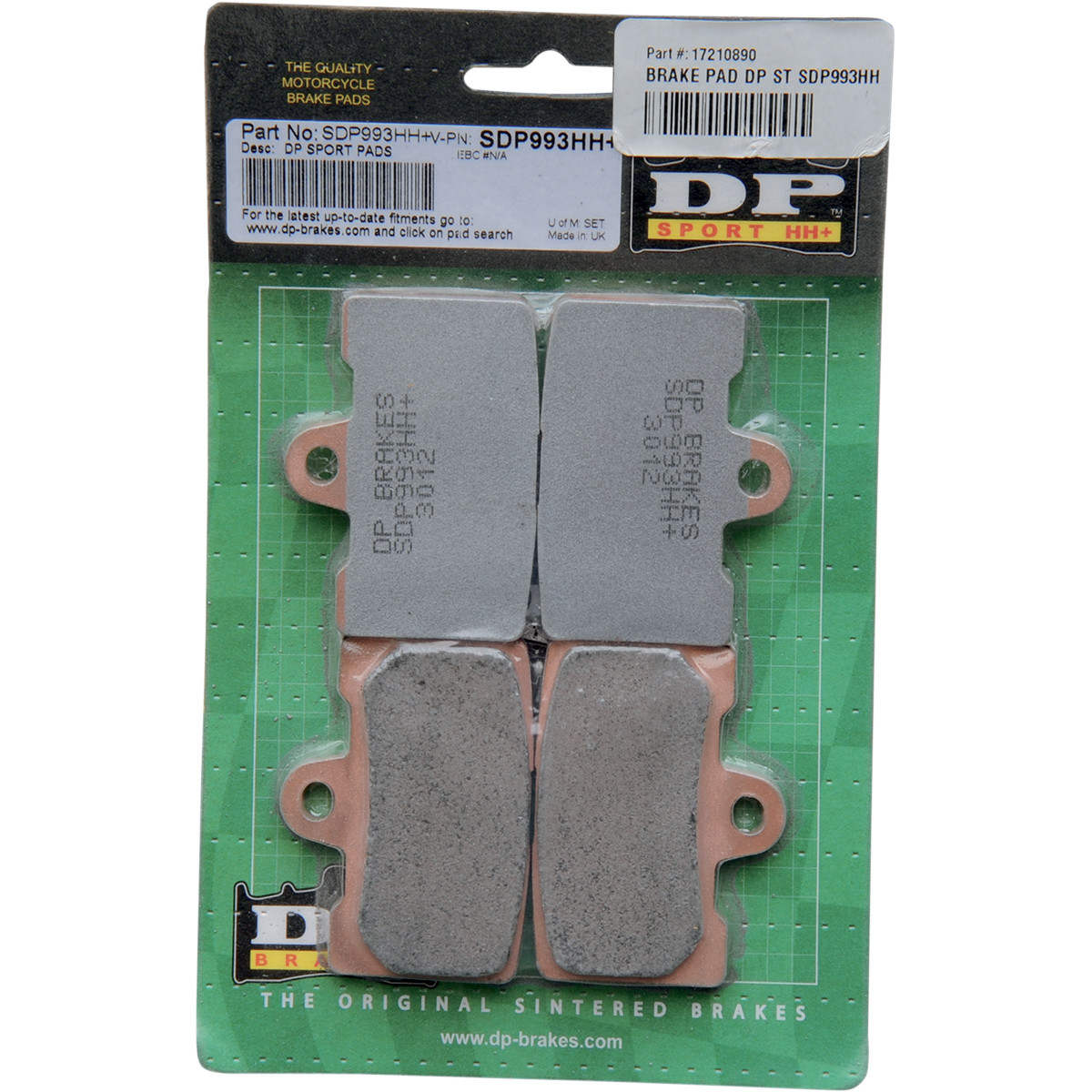 DP Brakes #SDP993HH - Sintered Metal Brake Pads - Buell