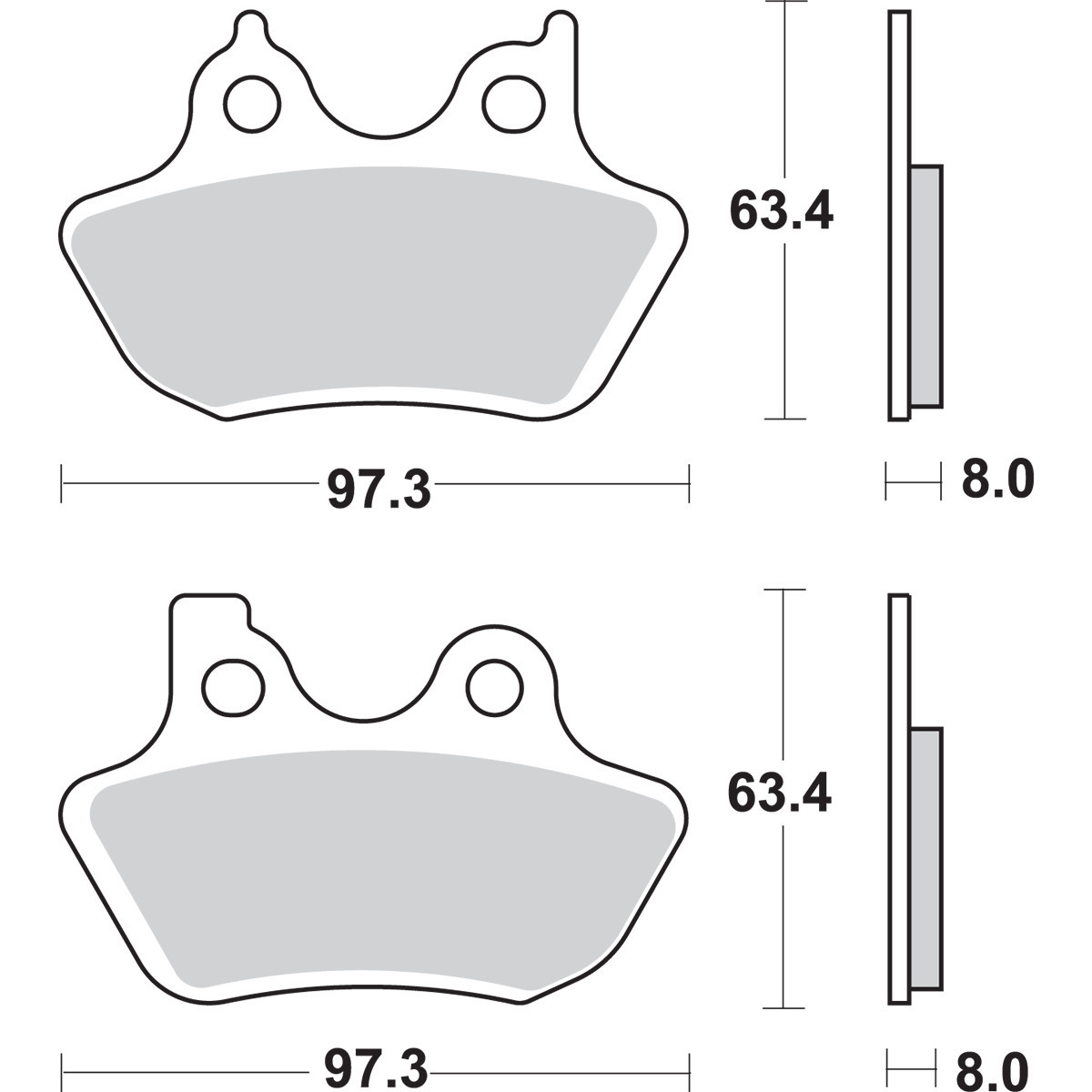 SBS #826H.HS - Sintered Brake Pads - Harley-Davidson