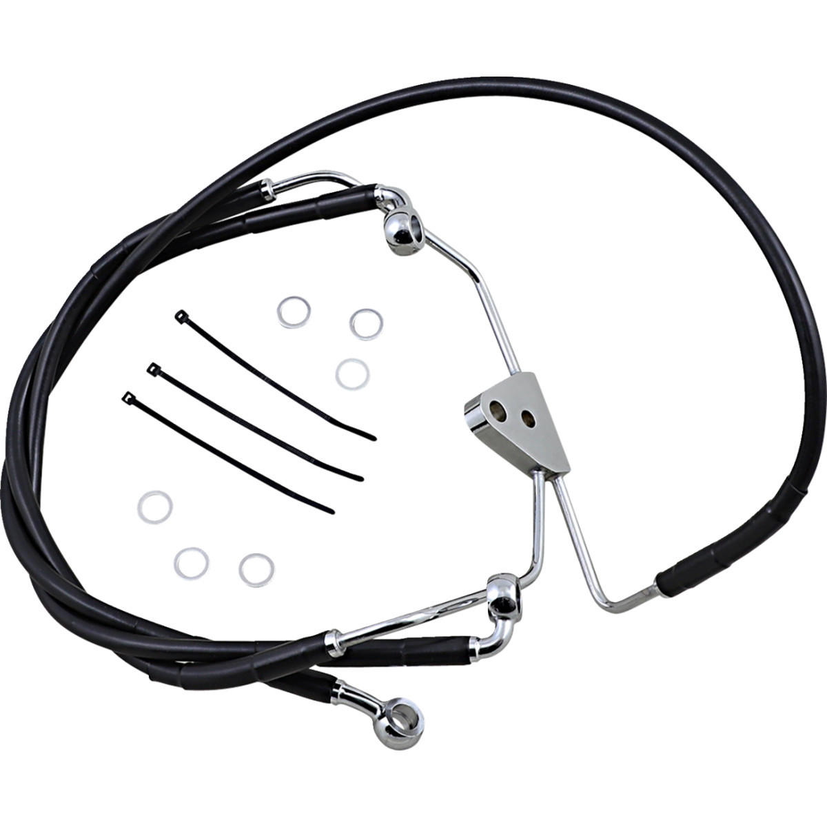 Drag Specialties - Brake Line - Front - Black - +6"