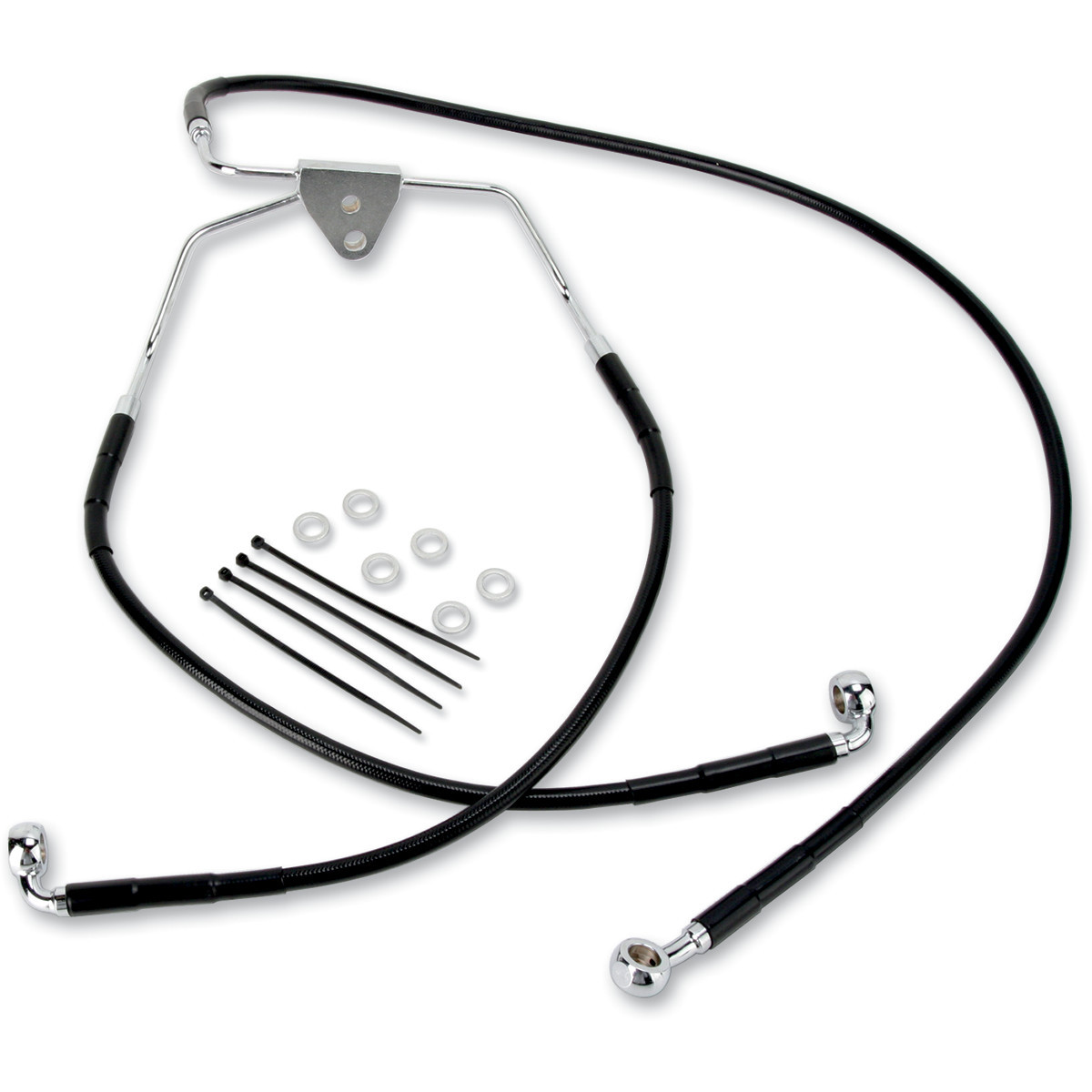 Drag Specialties - Brake Line - Front - Black - +10"
