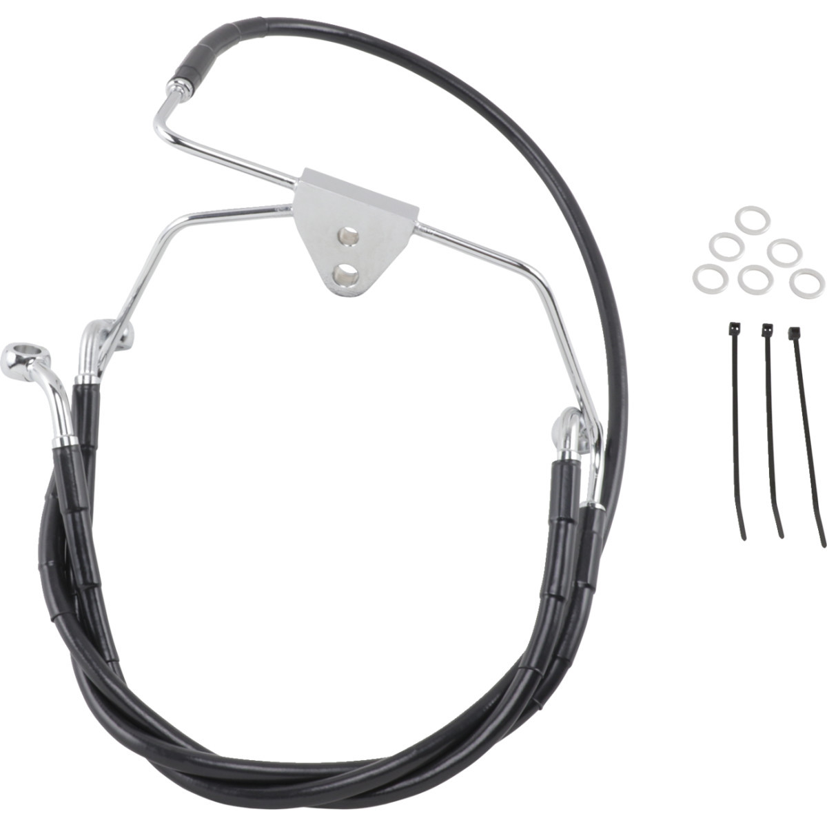 Drag Specialties - Brake Line - Front - Black - +4" - FLH '96-'07