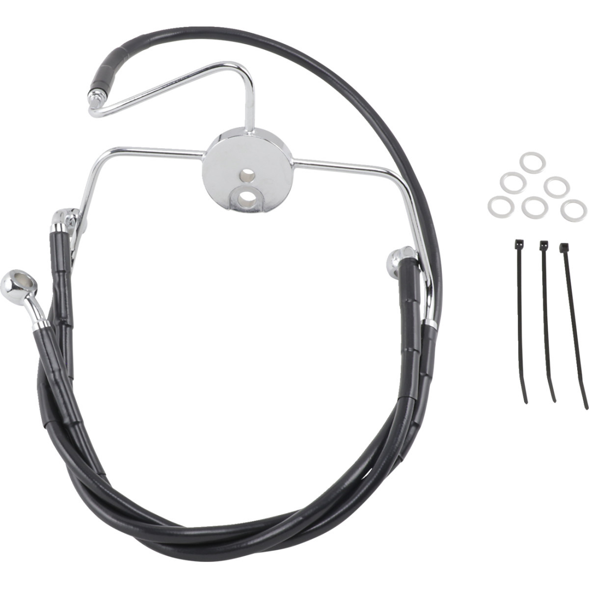 Drag Specialties - Brake Line - Front - Black - +4"
