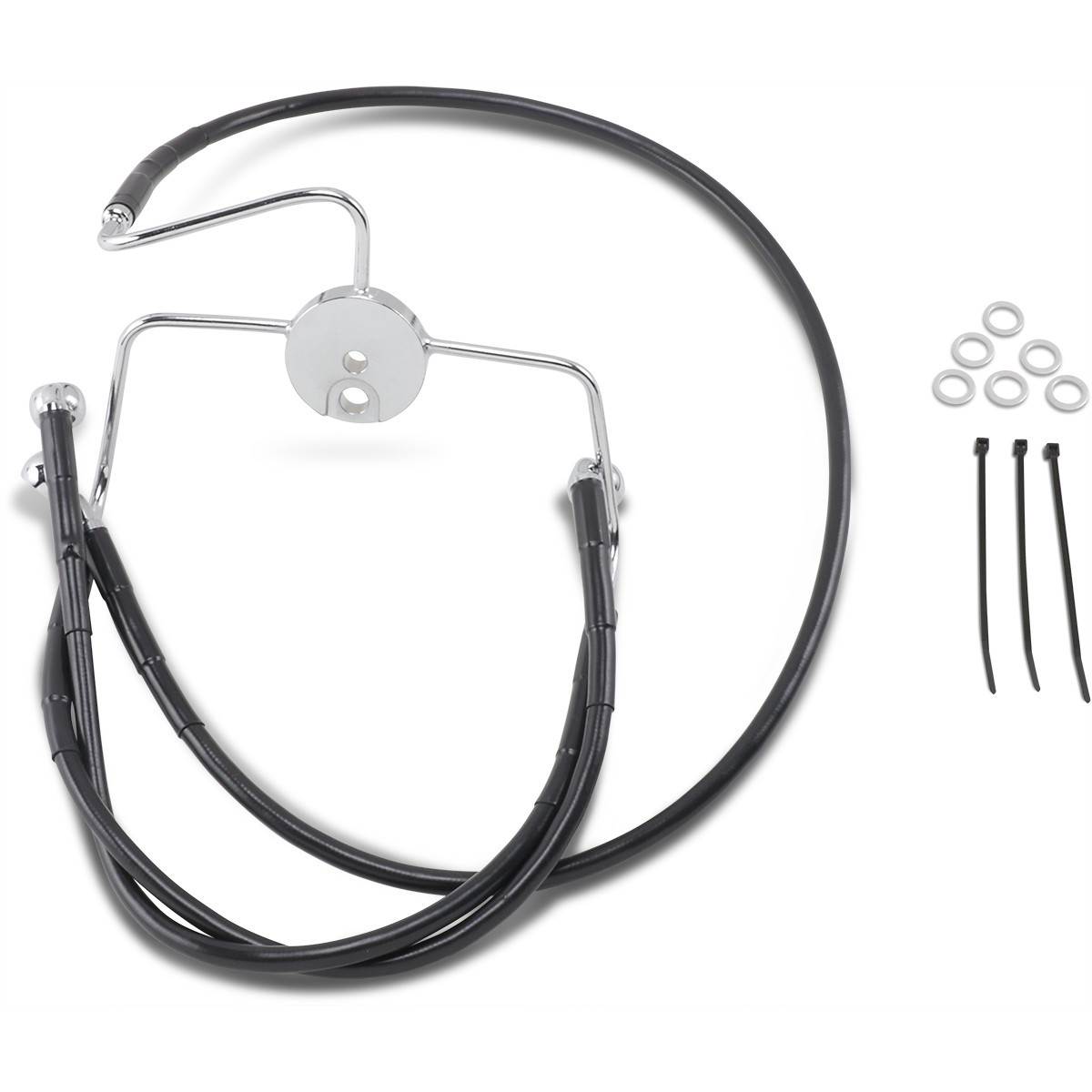 Drag Specialties - Brake Line - Front - Black - +8"
