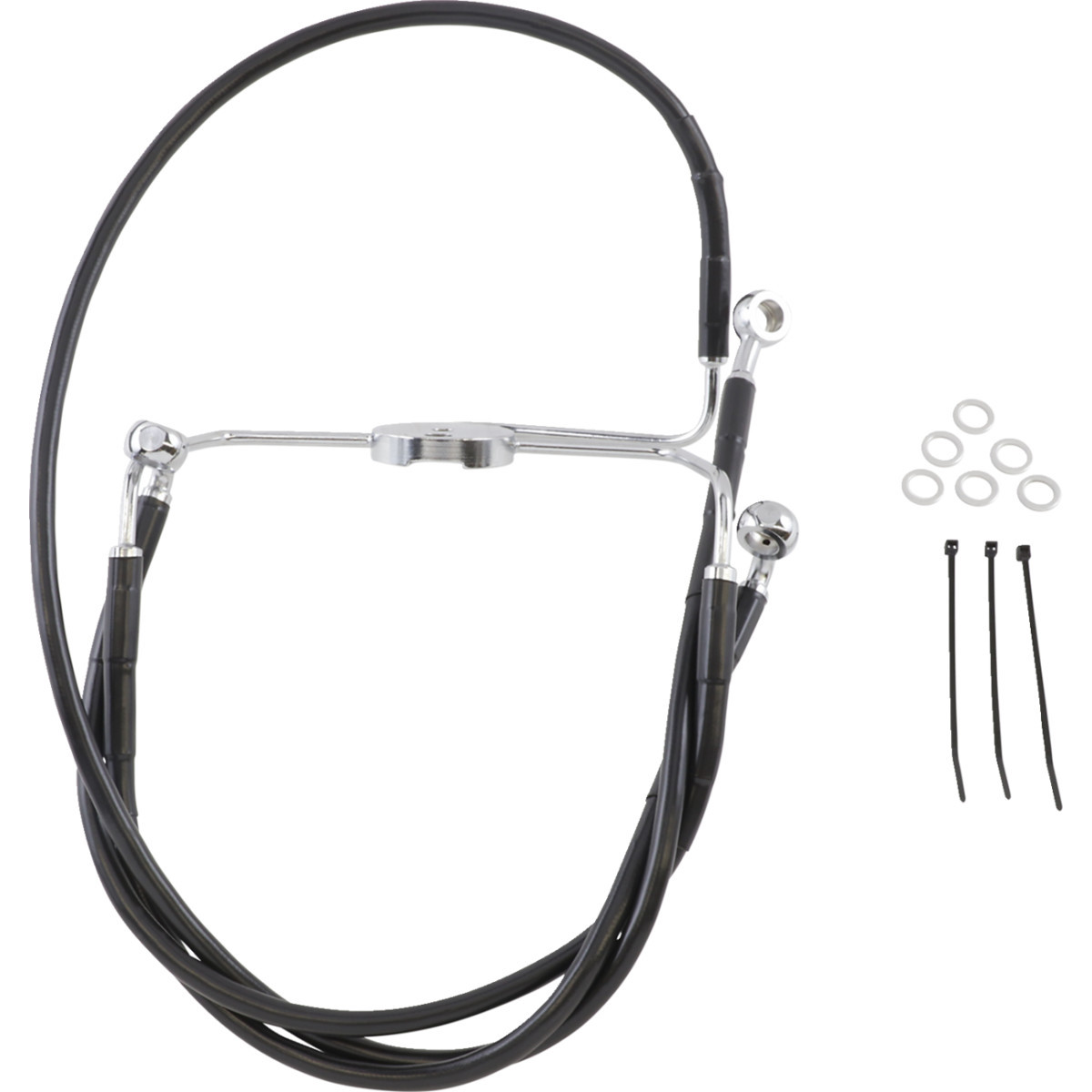 Drag Specialties - Brake Line - Front - Black - +10"