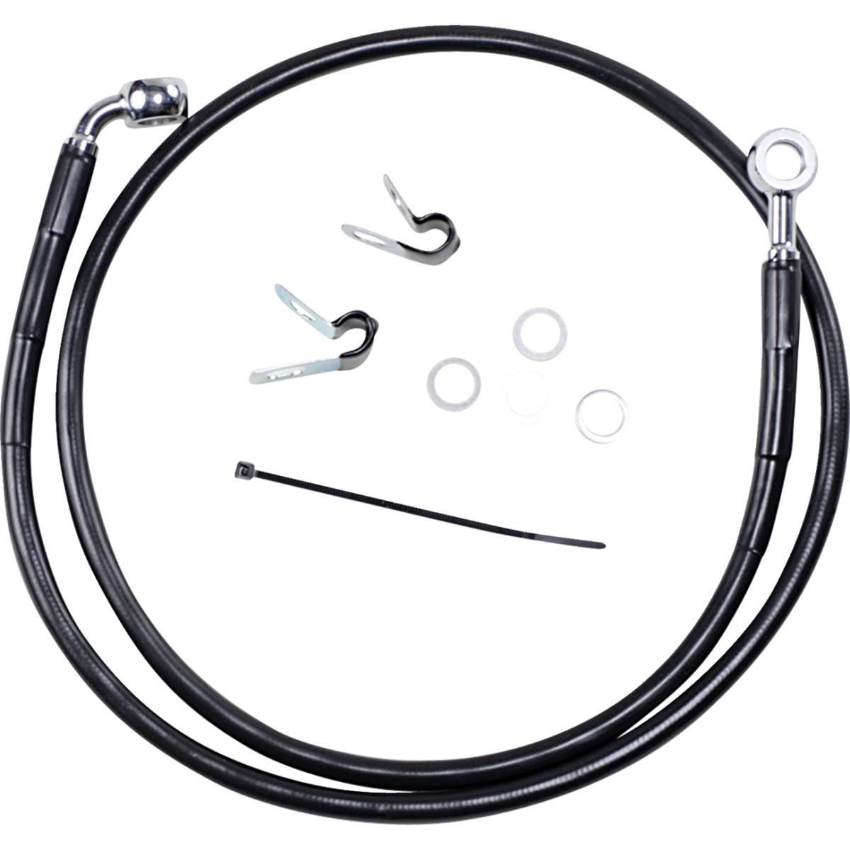 Drag Specialties - Brake Line - Front - Black - +4" - '04-'10 XL