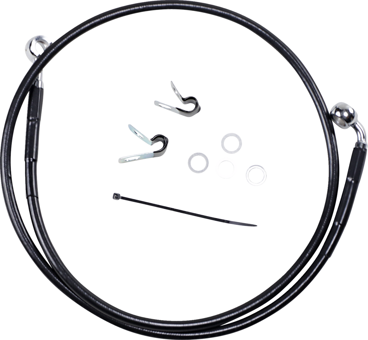 Brake Line - Front - Black - +6" - 04-10 XL