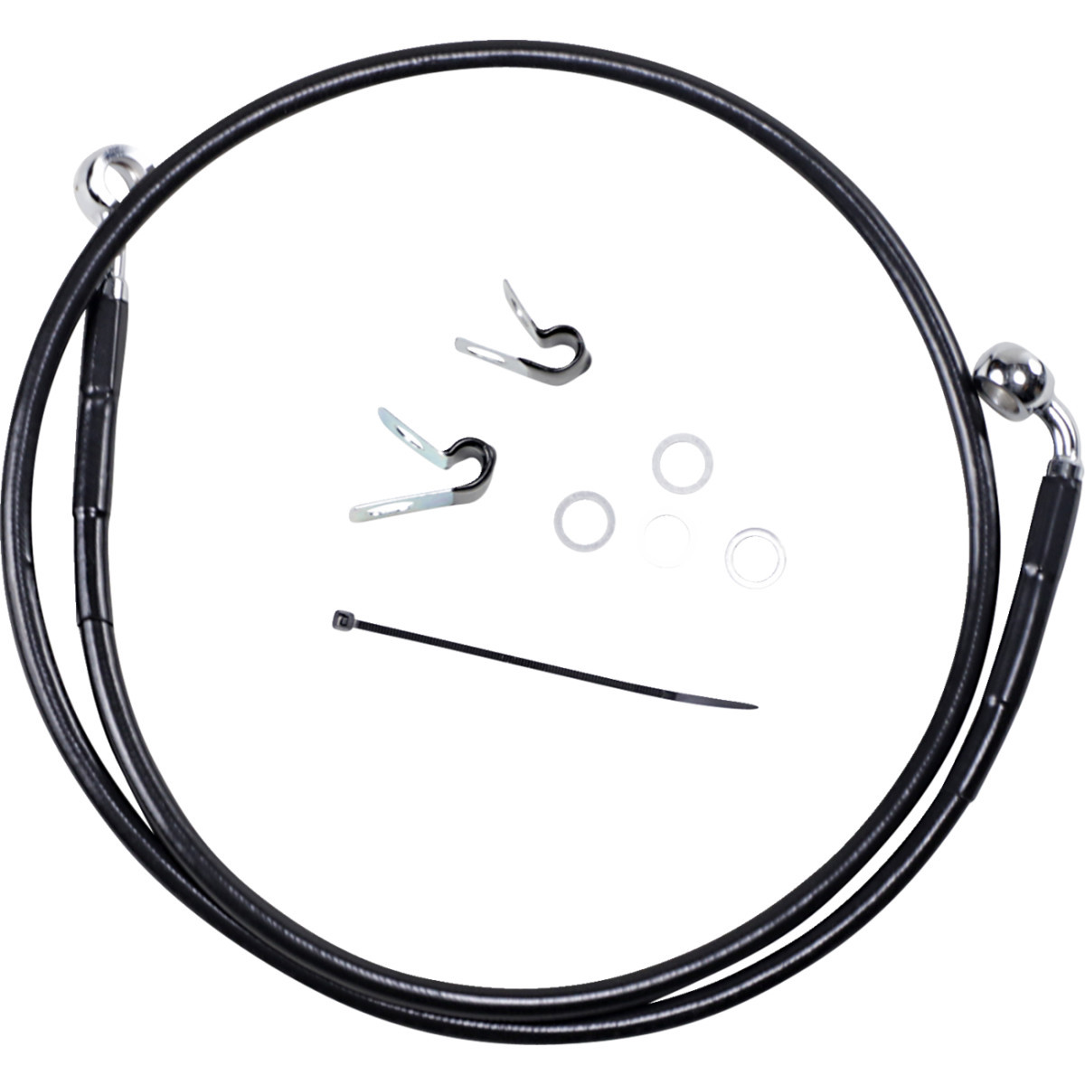 Drag Specialties - Brake Line - Front - Black - +6" - '04-'10 XL
