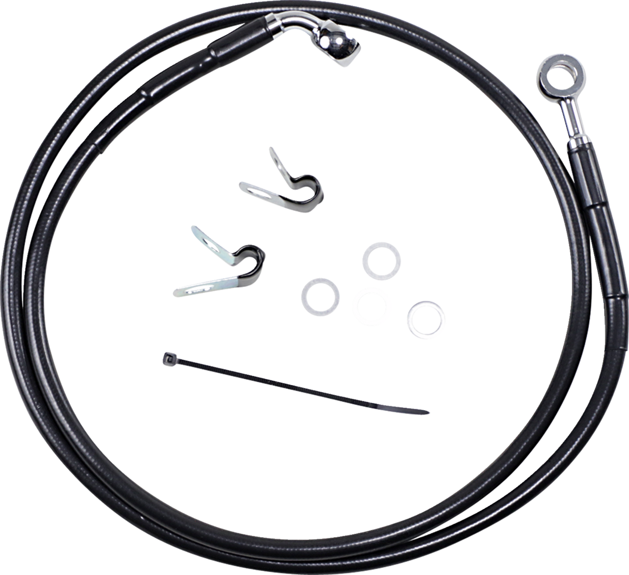 Brake Line - Front - Black - +8" - 04-10 XL
