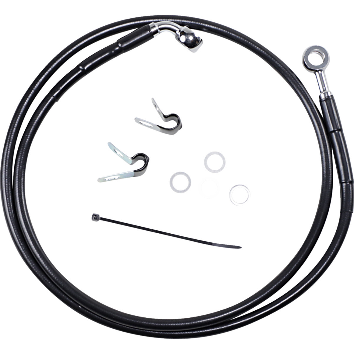 Drag Specialties - Brake Line - Front - Black - +8" - '04-'10 XL