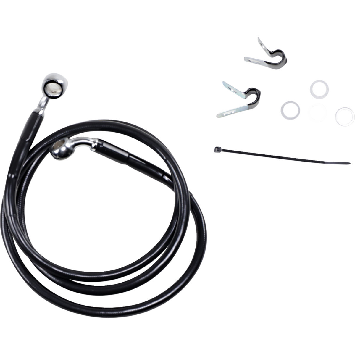 Drag Specialties - Brake Line - Front - Black - +4" - XL
