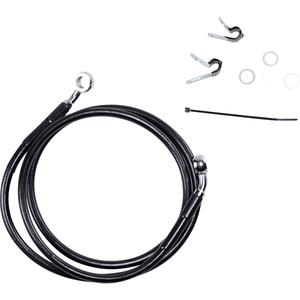 Drag Specialties - Brake Line - Front - Black - +8" - XL
