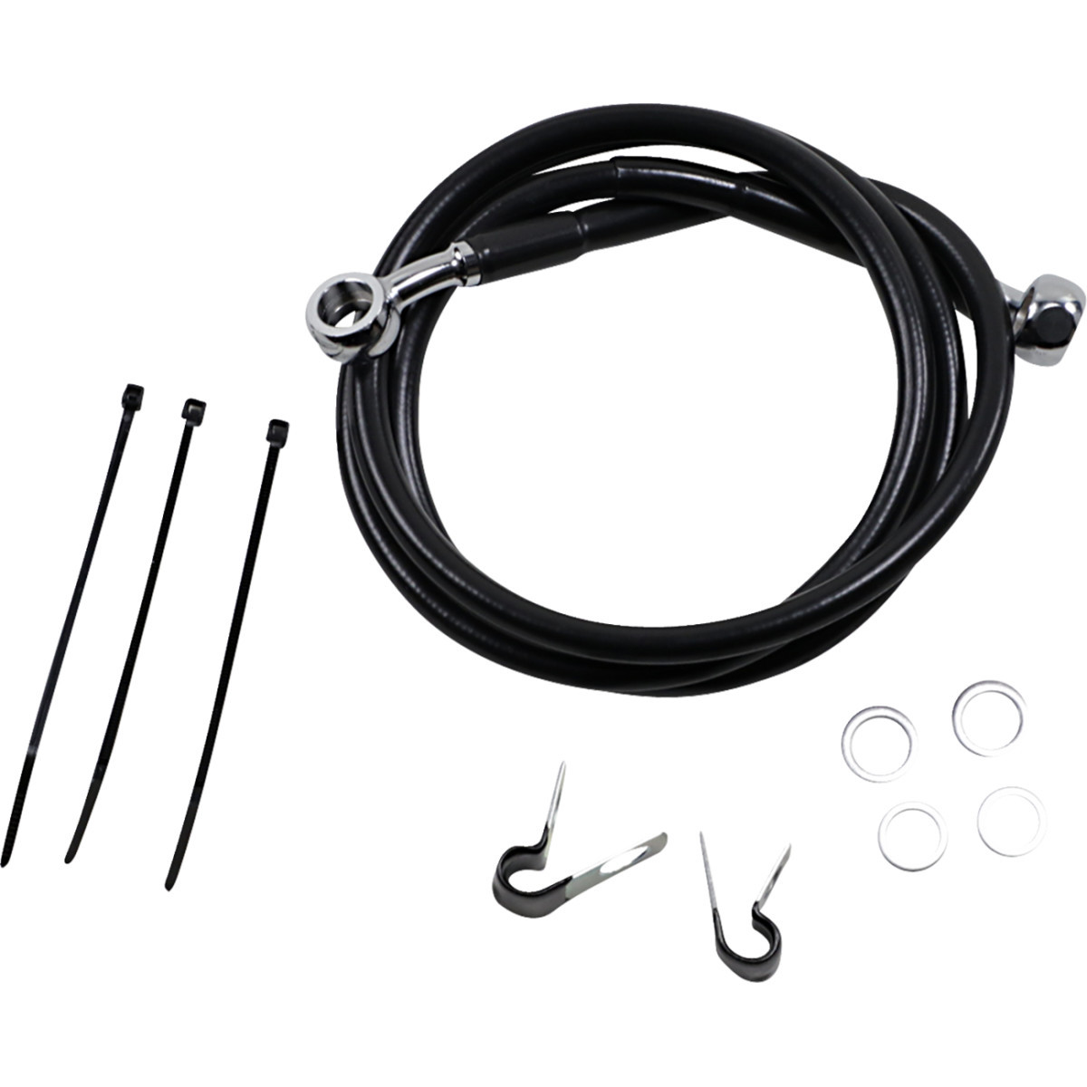 Drag Specialties - Brake Line - Front - Black - +2" - '99-'07 FXST