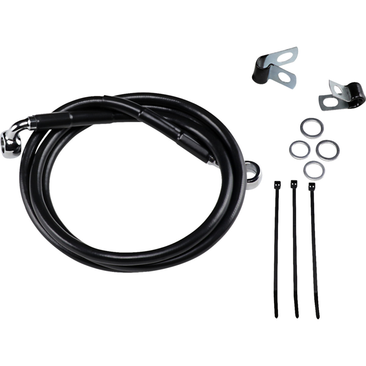 Drag Specialties - Brake Line - Front - Black - +4" - '99-'07 FXST
