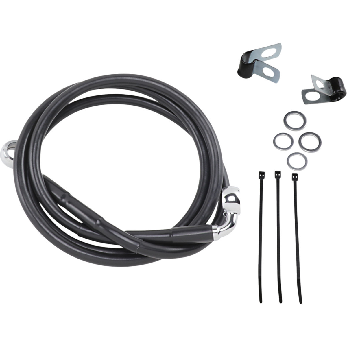 Drag Specialties - Brake Line - Front - Black - +6"