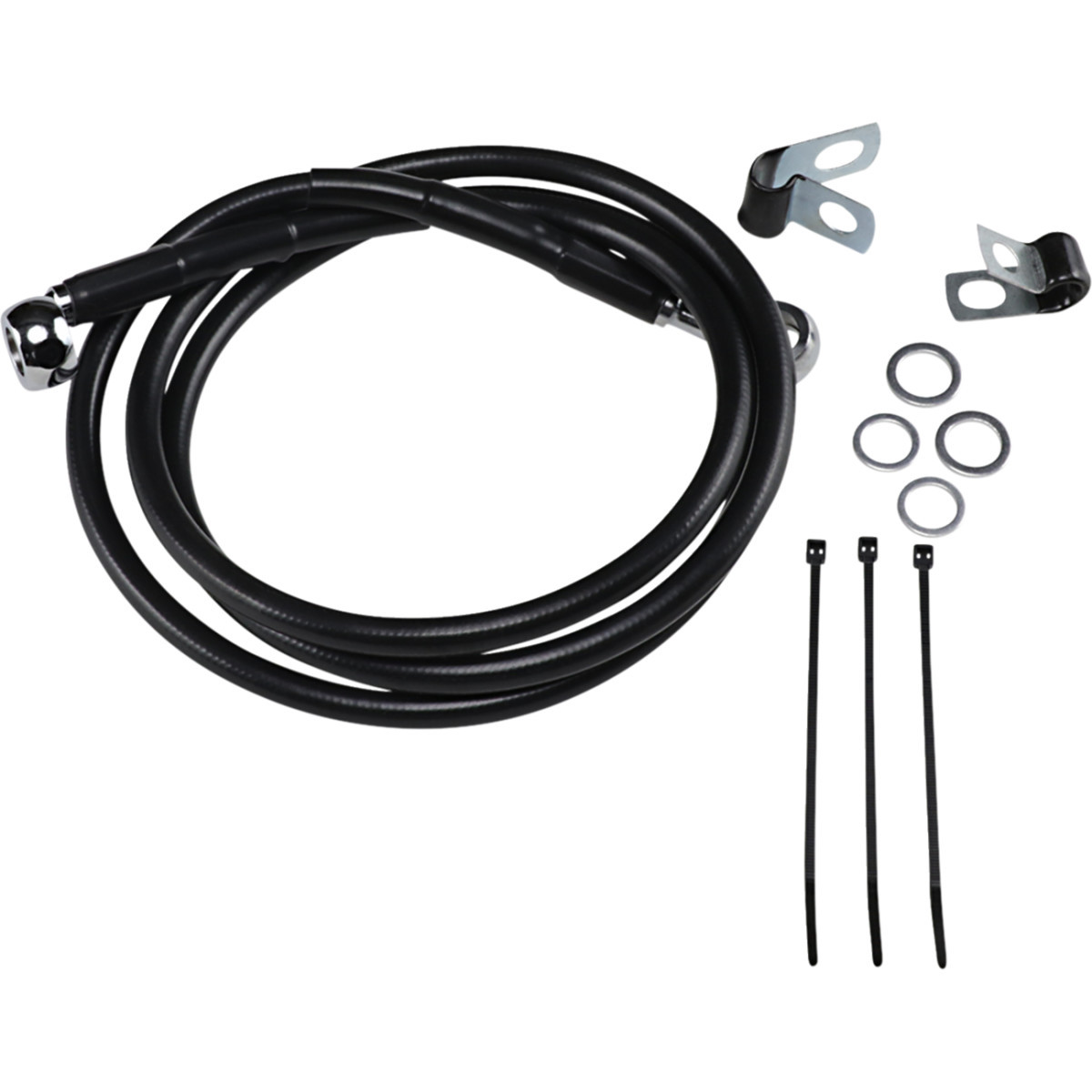 Drag Specialties - Brake Line - Front - Black - +10"