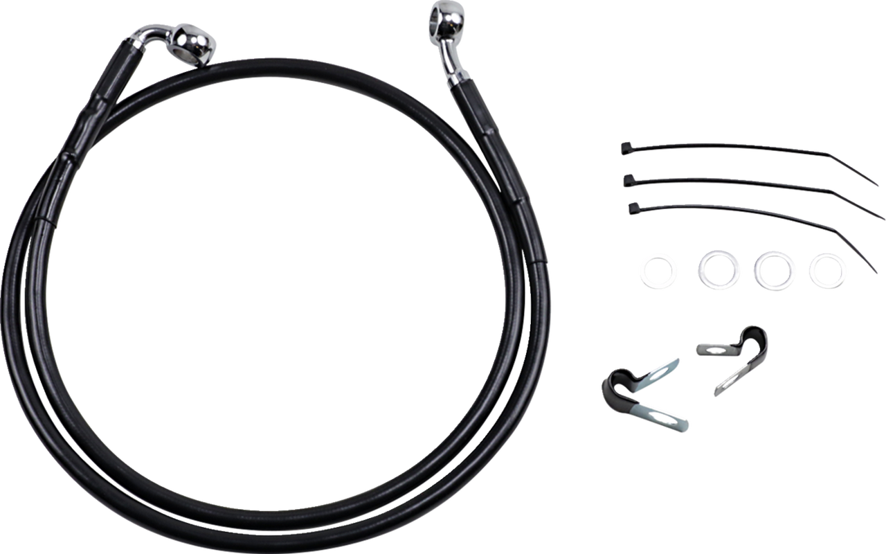 Brake Line - Front - Black - +4" - FXD 00-05