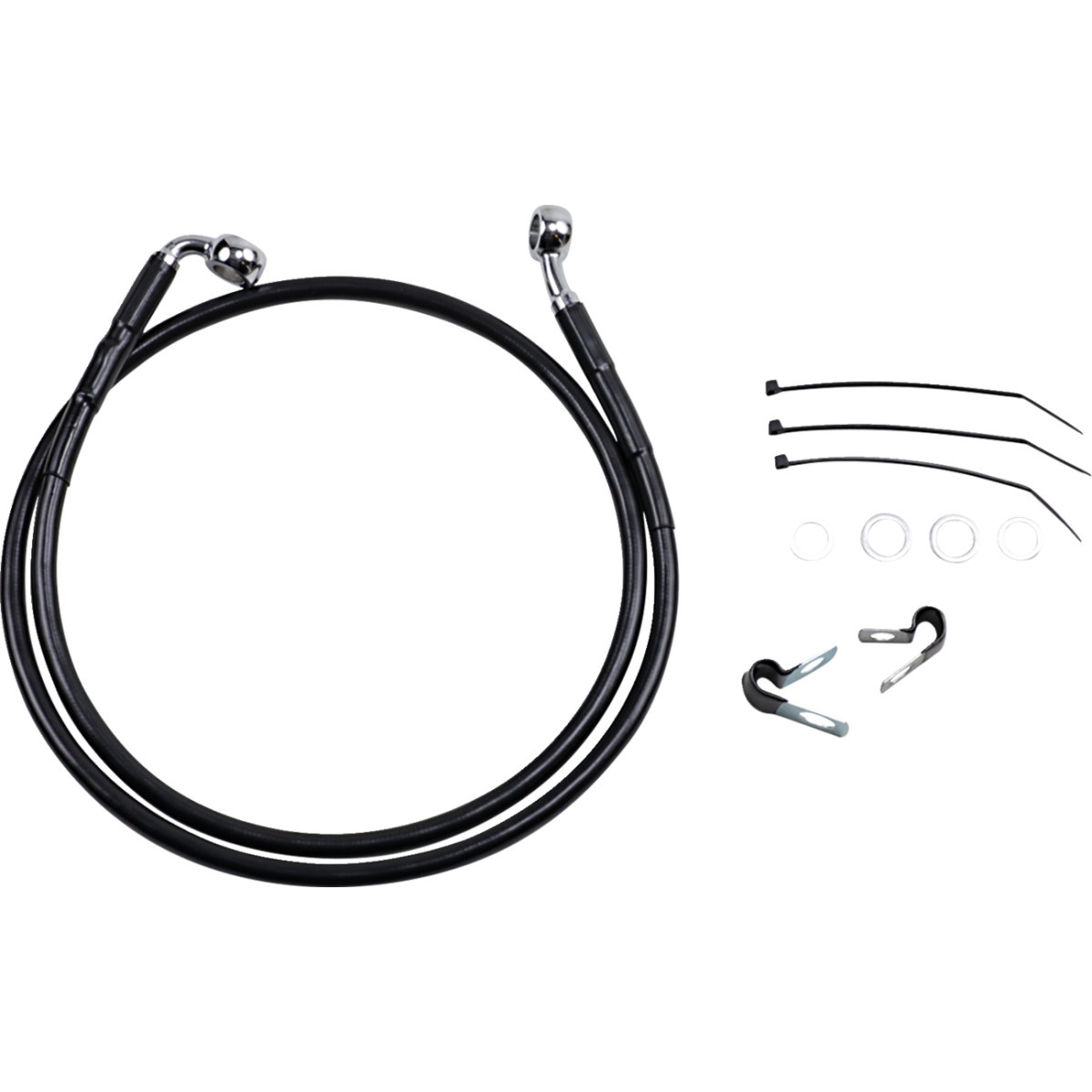 Drag Specialties - Brake Line - Front - Black - +4" - FXD '00-'05