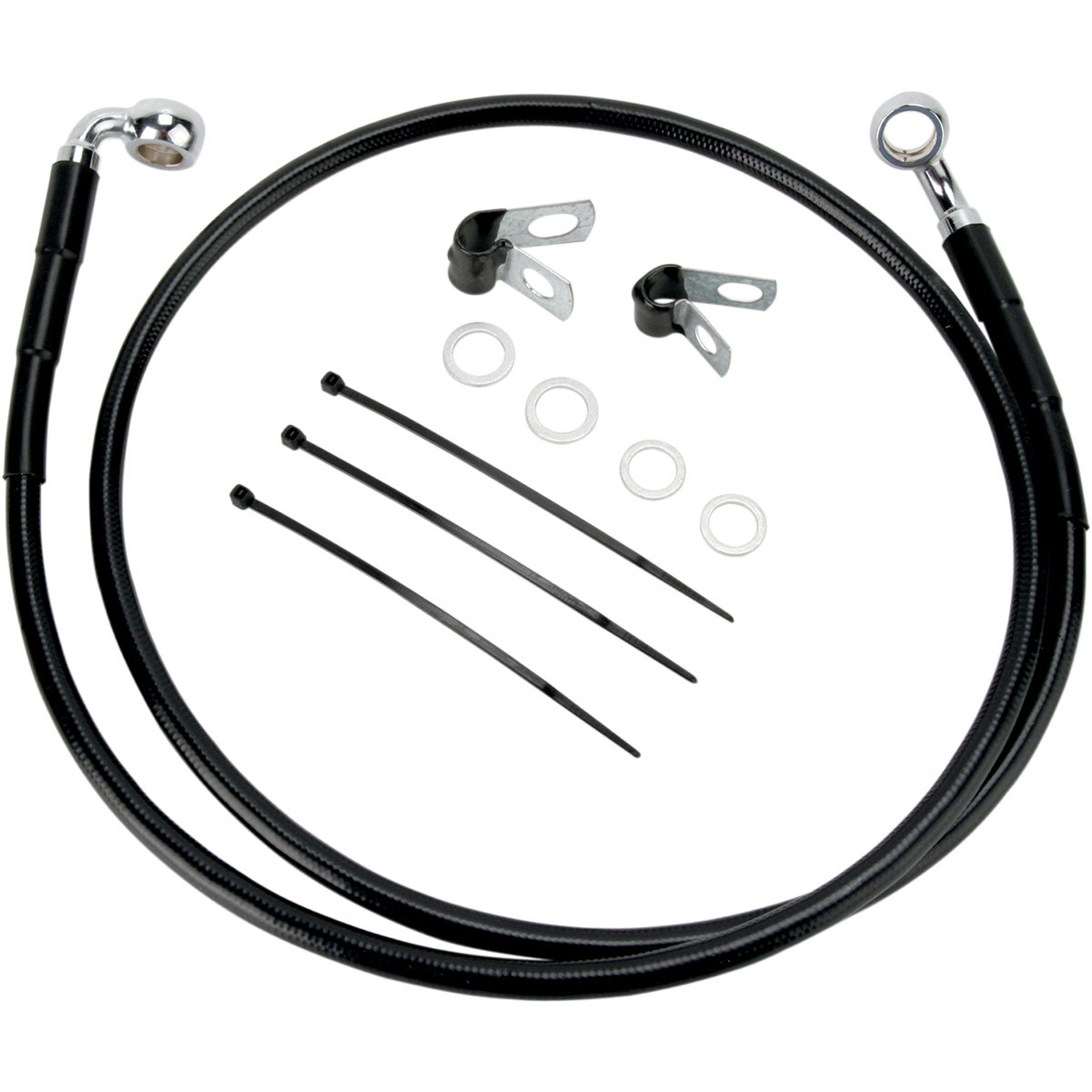 Drag Specialties - Brake Line - Front - Black - +8"- FXDL '01-'05