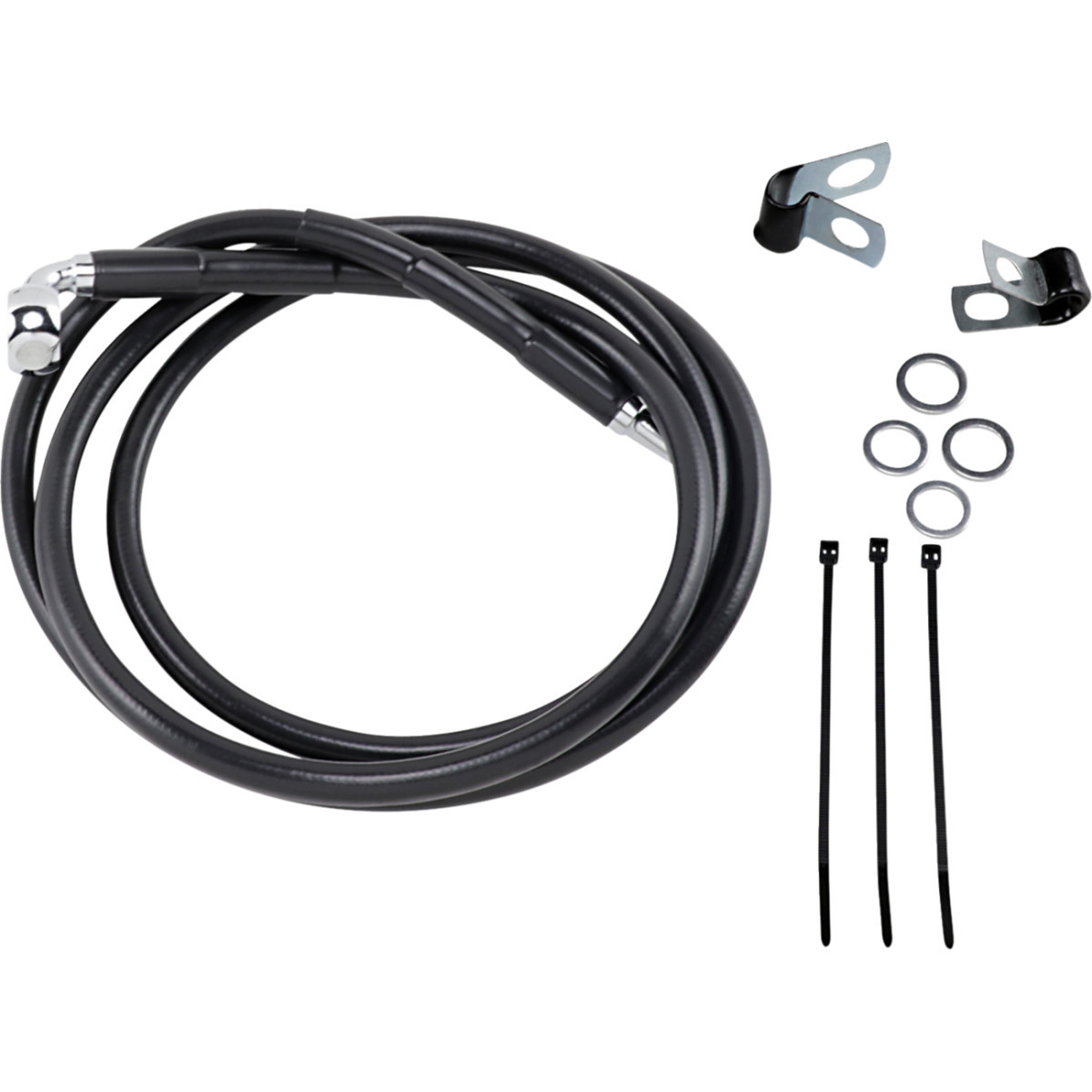 Drag Specialties - Brake Line - Front - Black - +6"