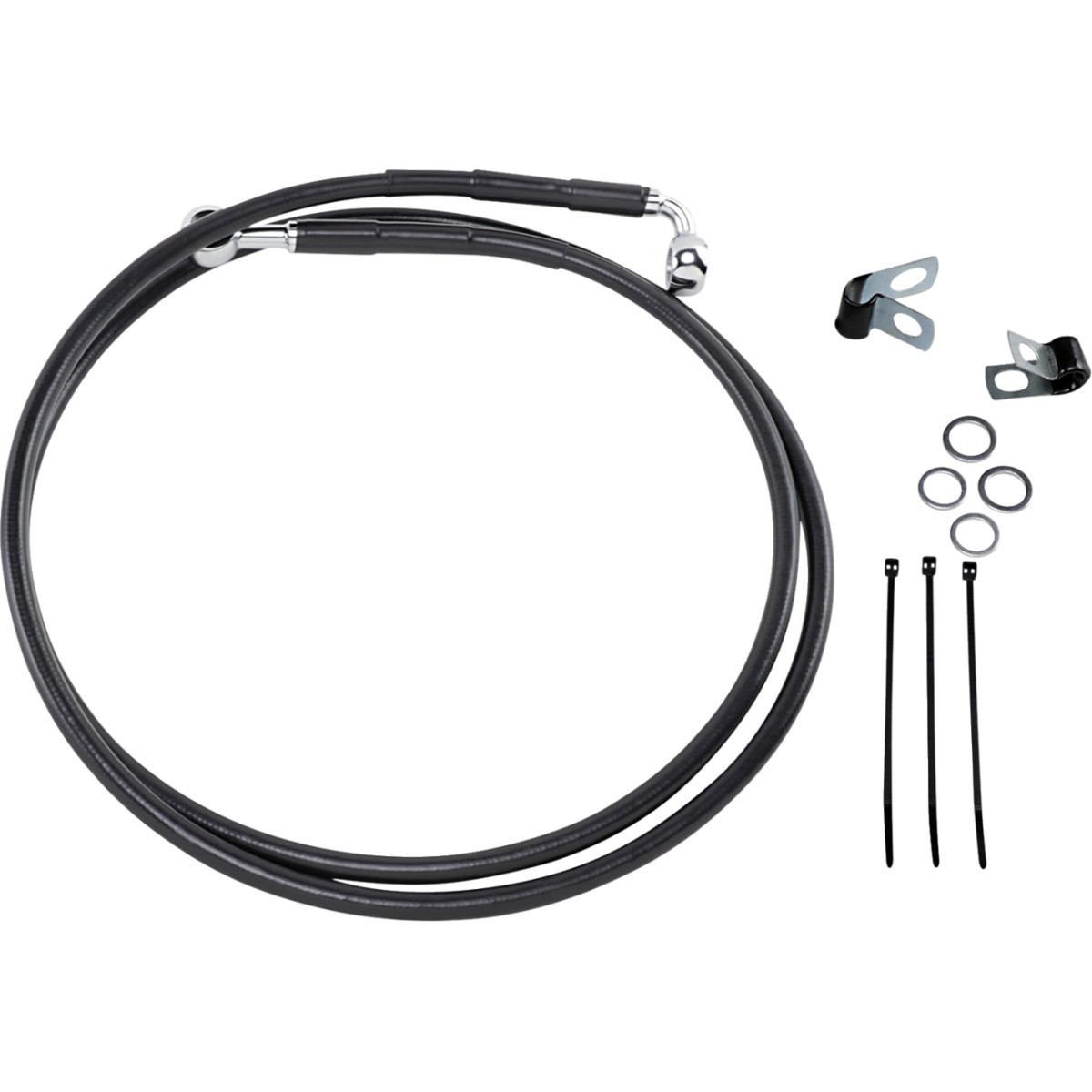 Drag Specialties - Brake Line - Front - Black - +10"